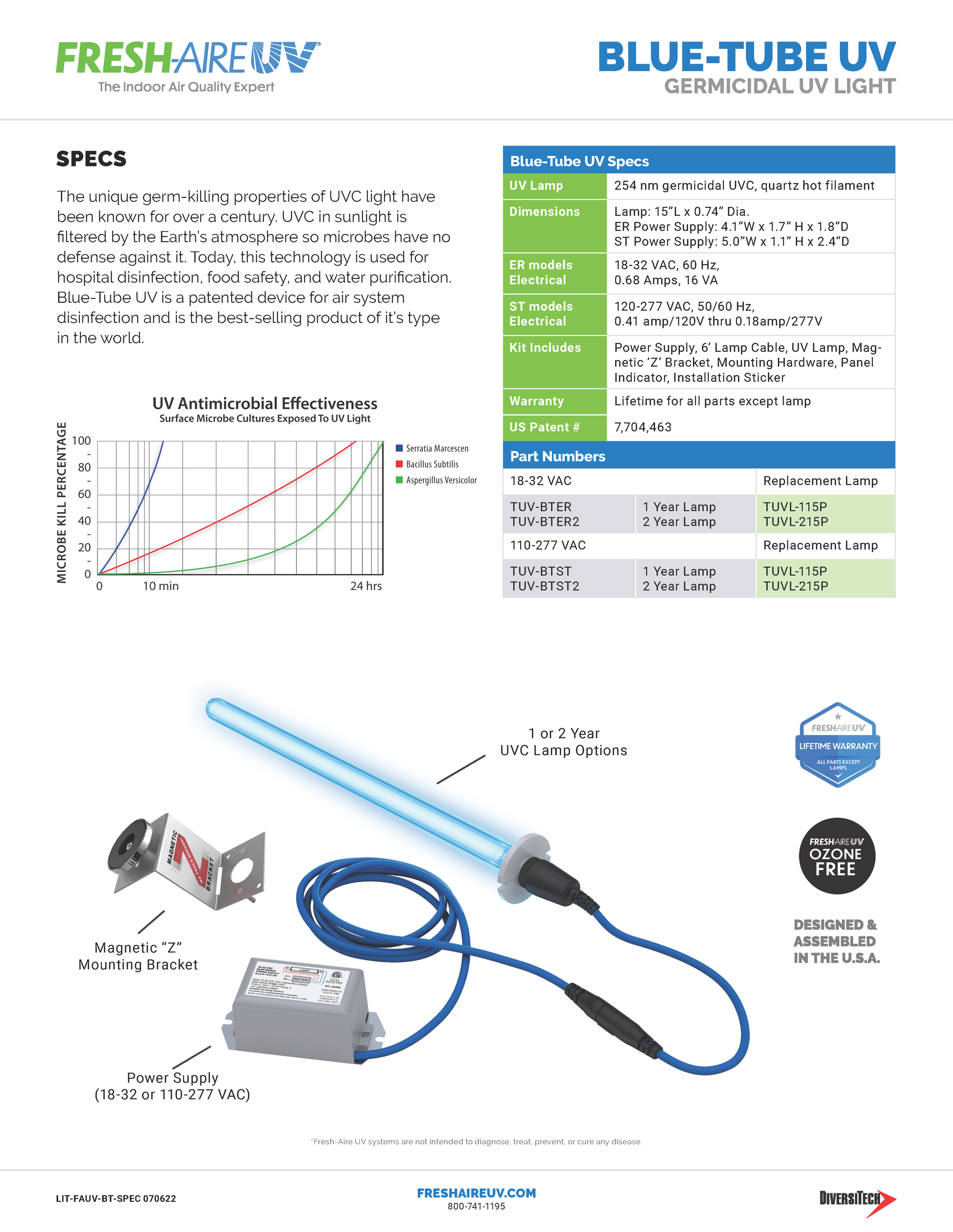 Fresh-Aire UV Blue-Tube UV Specifications Page 2