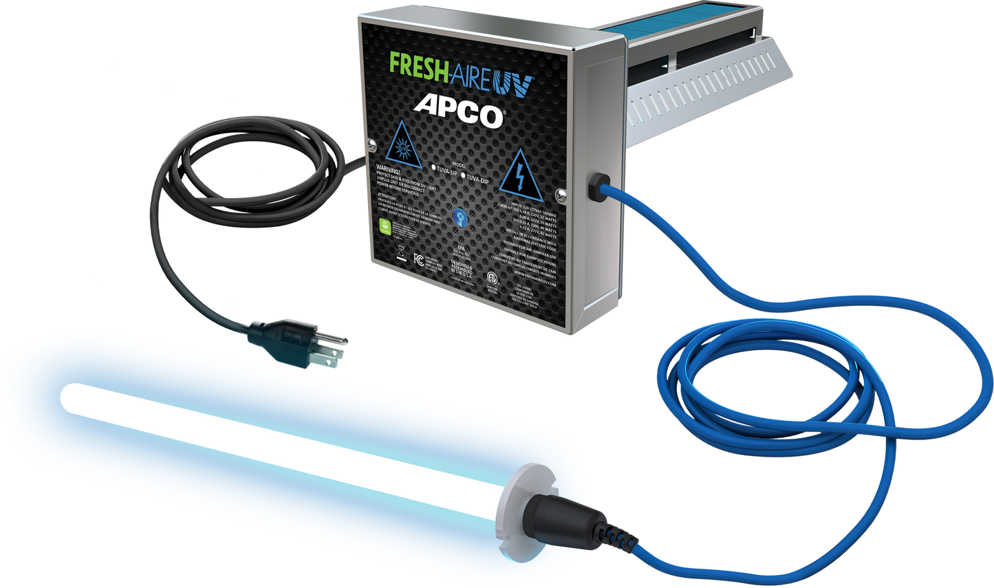 Fresh-Aire TUV-APCO-DI2P - Dual In-Duct Purifier w/Carbon Matrix & 2nd lamp with 120V Plug