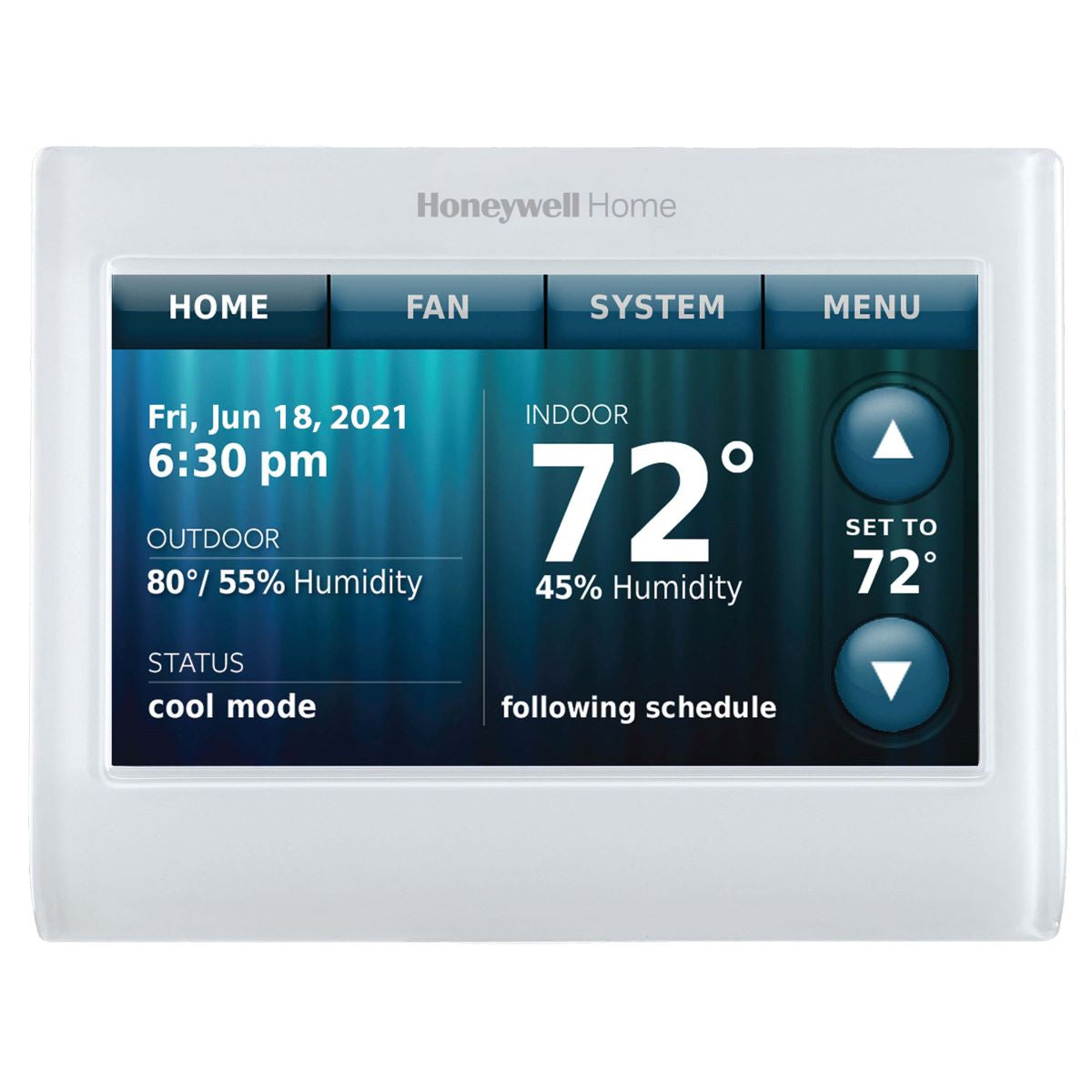 Honeywell Thermostat TH9320WF5003 Wifi 9000 High Def Touch Screen 3H/2C HP_2 H/2C Conv White